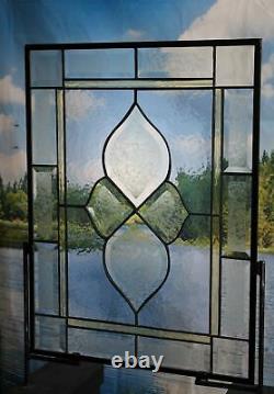 2 Panels Available -Beveled Stained Glass Window Panel, 20 1/2 X 15 1/2