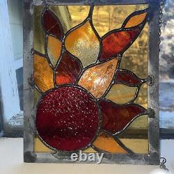 2 Sunburst Stain Glass Window Hangers