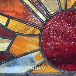 2 Sunburst Stain Glass Window Hangers