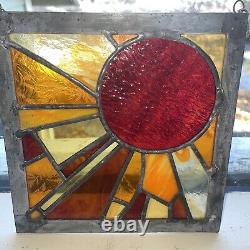 2 Sunburst Stain Glass Window Hangers