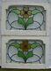 2 leaded light stained glass window panels. Frame 44.9 x 66.1cm. R897