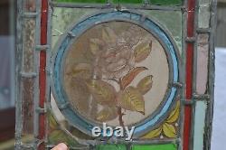 2 leaded light stained glass window panels for restoration/parts. S1093