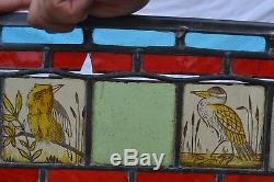 2 (probably) Victorian/Edwardian handpainted stained glass window panels. B786