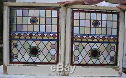 2 probably Victorian leaded light stained glass window panels. R703b/c. DELIVERY