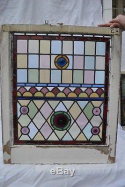 2 probably Victorian leaded light stained glass window panels. R703b/c. DELIVERY