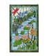20.25 x 34 Tiffany Style stained glass window panel Dragonfly water lily QA632