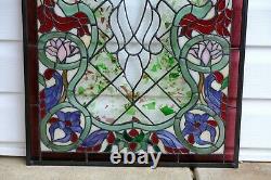 20.25W x 34H Handcrafted Beveled stained glass window panel
