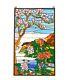 20.5 X 34.25 Handcrafted Stained Glass Window Panel Cherry Blossom