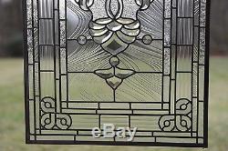 20.5 x 34.5 Stunning Tiffany Style stained glass Clear Beveled window panel