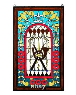 20.5 x 34.75 Large Handcrafted stained glass window panel WL040101
