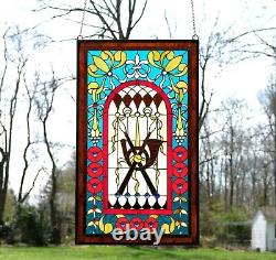 20.5 x 34.75 Large Handcrafted stained glass window panel WL22-040101