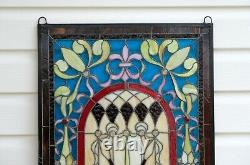 20.5 x 34.75 Large Handcrafted stained glass window panel WL22-040101