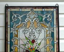20.5 x 34.75 Large Handcrafted stained glass window panel WL224120