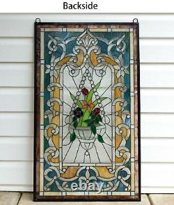 20.5 x 34.75 Large Handcrafted stained glass window panel WL224120