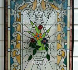 20.5 x 34.75 Large Handcrafted stained glass window panel WL4120