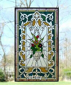20.5 x 34.75 Large Handcrafted stained glass window panel WL4120