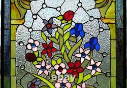 20.5 x 34.75 Large Handcrafted stained glass window panel WL872