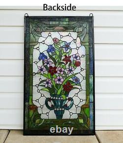 20.5 x 34.75 Large Handcrafted stained glass window panel WL872