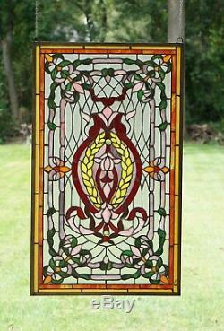 20.5 x 34.75 Stunning Decorative Handcrafted stained glass panel