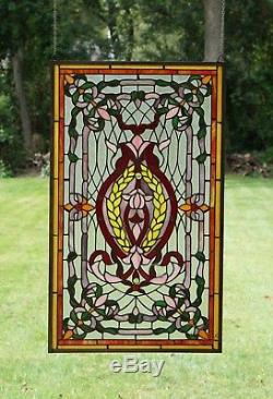 20.5 x 34.75 Stunning Decorative Handcrafted stained glass panel