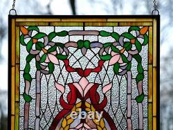 20.5 x 34.75 Stunning Decorative Handcrafted stained glass panel WL22928