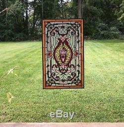 20.5 x 34.75 Stunning Decorative Tiffany Style stained glass panel