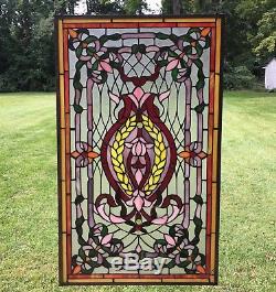 20.5 x 34.75 Stunning Decorative Tiffany Style stained glass panel
