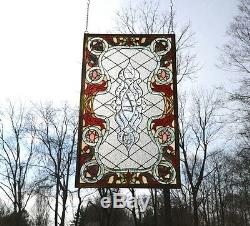 20.75 x 34.75 Stunning Jeweled Handcrafted stained glass panel