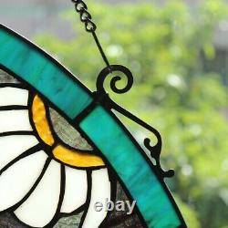 20 Rounds flowers and Dragonflys stained tiffany style glass window panel