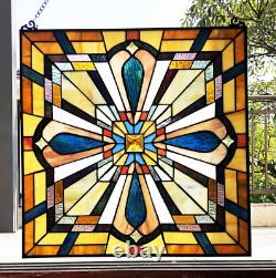 20 Square Panel Stained Glass Window Hanging Panel Suncatcher