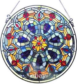 20 Stained Glass Tiffany Style Window Panel Handcrafted Round Victorian Design