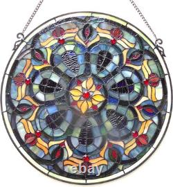 20 Stained Glass Tiffany Style Window Panel Handcrafted Round Victorian Design