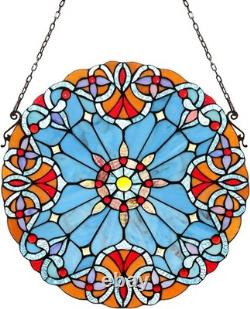 20 Victorian Round Tiffany Style Stained Glass Window Panel Suncatcher
