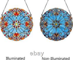 20 Victorian Round Tiffany Style Stained Glass Window Panel Suncatcher