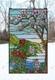 20 X 33.5 Tiffany Style Stained Glass Window Panel Cherry Blossom glass HF229