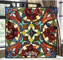 20 x 20 Round Amber Delight Tiffany Style Stained Glass Window Panel