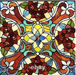 20 x 20 Round Amber Delight Tiffany Style Stained Glass Window Panel