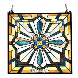 20 x 20 Tiffany Style Stained Glass Window Panel Arts & Crafts Mission