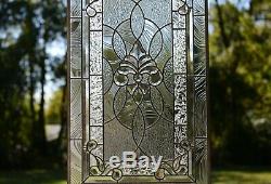 20 x 33.75 Stunning Handcrafted stained glass Clear Beveled window panel