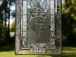 20 x 33.75 Stunning Handcrafted stained glass Clear Beveled window panel