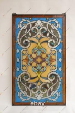 20 x 33.75 Tiffany Style stained glass window panel. HF48