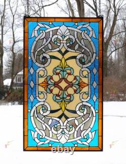 20 x 33.75 Tiffany Style stained glass window panel. HF48
