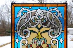 20 x 33.75 Tiffany Style stained glass window panel. HF48