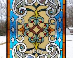 20 x 33.75 Tiffany Style stained glass window panel. HF48