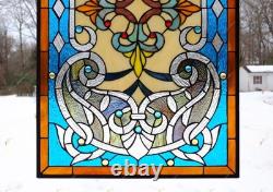 20 x 33.75 Tiffany Style stained glass window panel. HF48