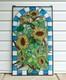 20 x 33.75 Tiffany Style stained glass window panel Sunflower glass panel HF07