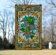 20 x 33.75 Tiffany Style stained glass window panel flower Grape with Vine HF220