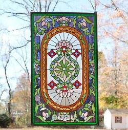 20 x 34.25 Stunning Handcrafted stained glass panel