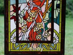 20 x 34 Alphonse Mucha Daytime ART, Stained Glass Window Panel