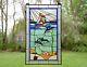 20 x 34 Dolphin Boat Shell Seashore Tiffany Style stained glass window panel